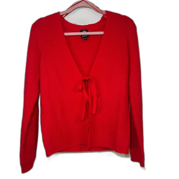 Bobeau Red Tie-Front Cardigan - Picture 2 of 4